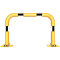 Anti-nudge hoop | flexible, tiltable | steel tube  76 mm | yellow / black | total width: 1000 mm | height above ground: 650 mm